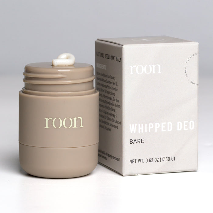 Bare, Roon's fragrance-free mini deodorant, in its 15g twist-up tube